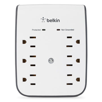 Belkin BSV602TT Surge Protector, 6 Outlets, White - Default Title