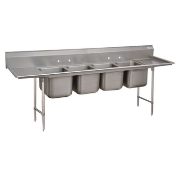 Advance Tabco 9-4-72 Stainless Steel 4 Compartment Sink, 27" Wide - 110"