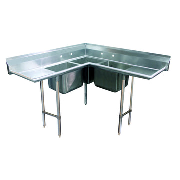 Advance Tabco Stainless Steel Corner Sink, 21" Wide - 108"