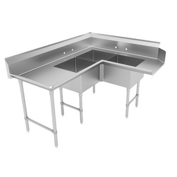 Advance Tabco DTC-3-K20 Stainless Steel Soiled Dishtable, 59" Wide - 71"