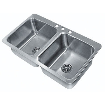 Advance Tabco Stainless Steel Drop-In Sink, 21" Wide, Silver - 45 1/2"