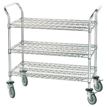 Advance Tabco WUC Metal Wire Utility Cart, 38" High, Silver - 18" x 41"