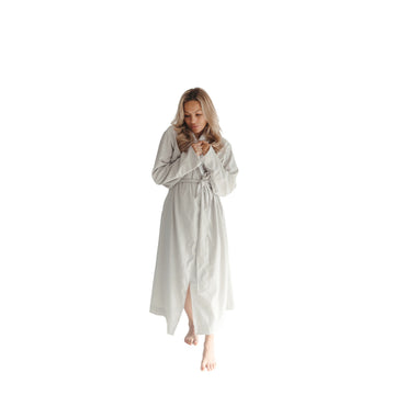 Telegraph Hill DLR-S Bath Robe DLR-S-NVY-S, S - Beige White