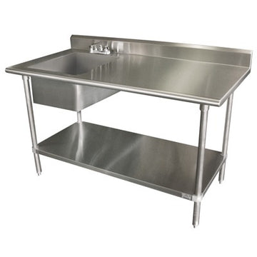 Advance Tabco KMS-11B Work Table, 30" x 72" - KMS-11B-306L-X Left