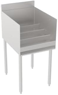 Krowne 18-18RD Silver Series 4-Step Raised Liquor Display, 18" W x 22.5" D, 3” H backsplash, Durable Stainless Steel Construction, 1-5/8” Tubular Legs with Gray Plastic Bullet feet