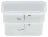 Cambro CamSquare Square Food Container White, 2 qt (Case of 6)