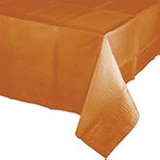 Creative Converting Club Pack Solid Color Pumpkin Spice Paper Tablecover Plastic Lining 54in x 108in, Box 6 tablecovers