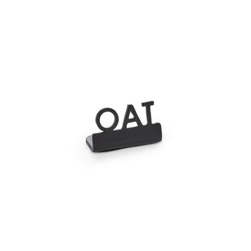 American Metalcraft Stainless Steel Sign, 5/8" Wide, Black, 12/Case - 1 1/4" "Oat"