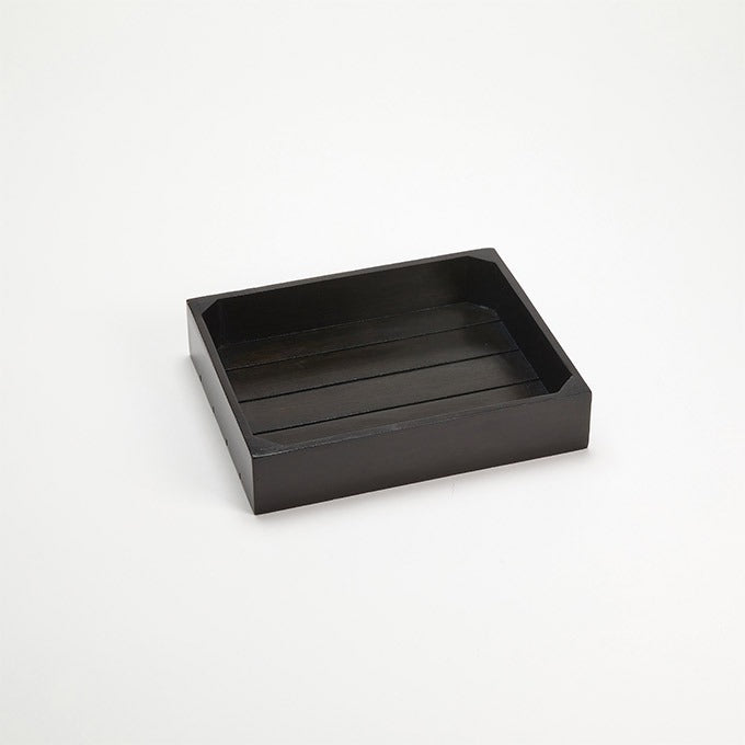 American Metalcraft Upton Wood Crate, 2 1/2" High, Black - 1/2 Size