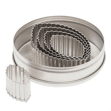 Ateco Stainless Steel Cutter Set, Silver - 5-Piece Fluted