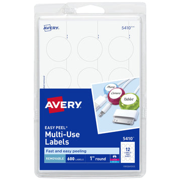 Avery Label, White - 1"