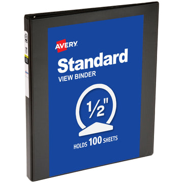Avery Vinyl Standard Binder, Letter, Black - 100 Sheets