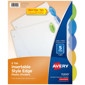 Avery Plastic Divider, Letter, Translucent - 5-Tab