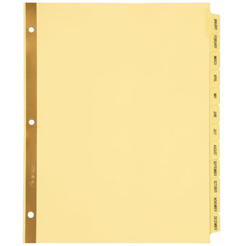 Avery Paper Divider, 8 1/2" x 11", Manila - 12-Tab Monthly