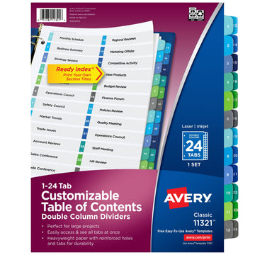Avery 11321 Post Consumer Divider, 8 1/2" x 11", Assorted - Default Title