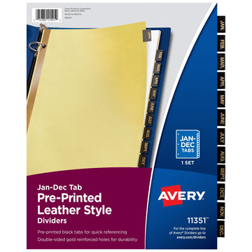 Avery 11351 Post Consumer Divider, 8 1/2" x 11", Black - Default Title
