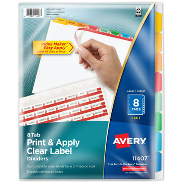 Avery 11407 Divider Set, 8 1/2" x 11", Assorted - Default Title