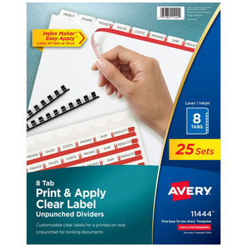 Avery 11444 Post Consumer Divider Set, Letter, White, 25/Box - Default Title