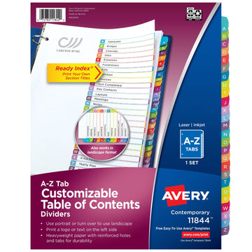 Avery 11844 Divider, Letter, Assorted - Default Title