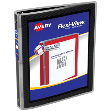 Avery Polypropylene Flexi-View Binder, Letter, Black - 100 Sheets
