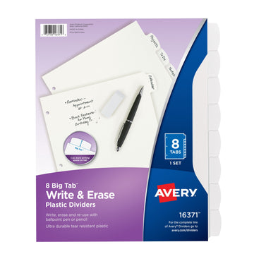 Avery 16371 Plastic Divider, Letter, White - Default Title