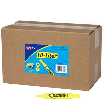 Avery 24130 Highlighter, Yellow, 200/Pack - Default Title