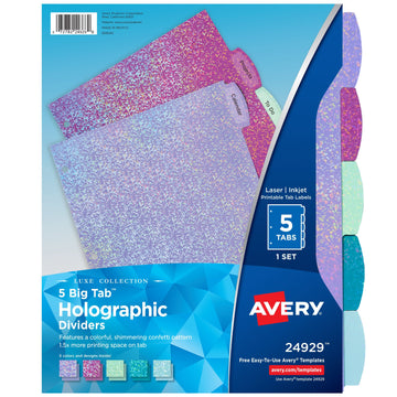 Avery 24929 Paper Tab, Letter, Assorted, 5/Pack - Default Title
