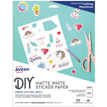 Avery 3383 Project Paper, 8 1/2" x 11", White, 15/Pack - Default Title