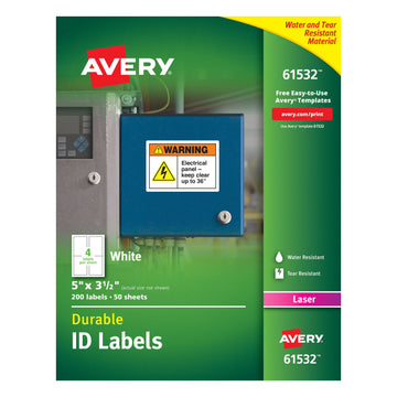 Avery Polyester Label, White - 5"