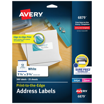 Avery Paper Label, White - 1 1/4"