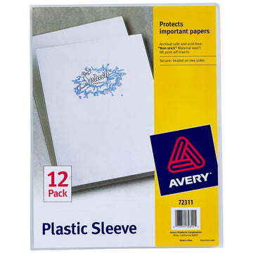 Avery 72311 Polypropylene Document Sleeve, Letter, Clear, 12/Pack - Default Title