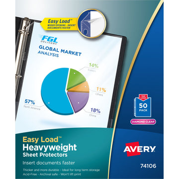 Avery 74106 Polypropylene Sheet Protector, Letter, Clear, 50/Box - Default Title