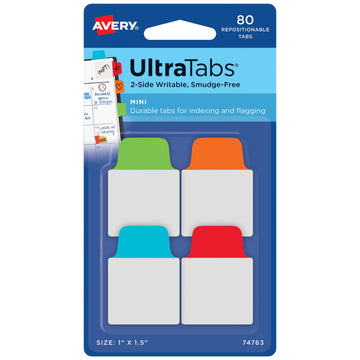 Avery 74763 Tab, Assorted, 80/Pack - Default Title