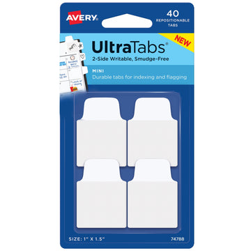 Avery Tab, White - 1 1/2"