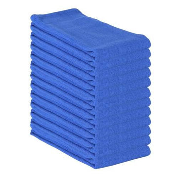 Hospeco ABSBNT Cotton Huck Towel, 16" x 26", 12/Pack - Blue