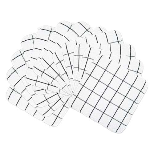 Hospeco DISH Cotton Dish Cloth, 12" x 12", 12/Pack - Black White