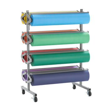 Bulman R370 Steel Paper Rack, 8 Rolls, Silver - Assembled