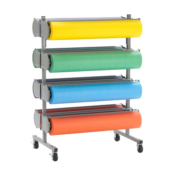 Bulman R398 Steel Paper Rack, 8 Rolls, Silver - 38"