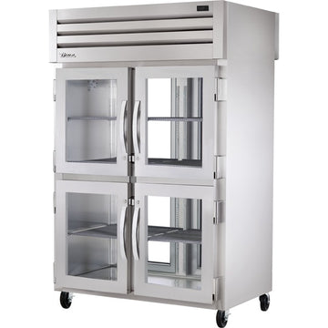 True Refrigeration STA2RPT Refrigerator, 52 5/8" Wide, 115V - Glass Front Half Glass Back Full Chrome-Plated Shelves