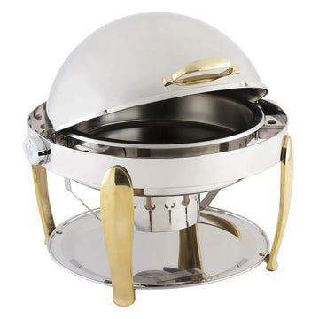 Bon Chef Manhattan Stainless Steel, 8 qt., Silver - Brass Accent
