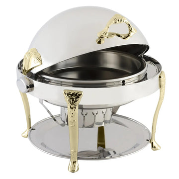 Bon Chef Elite Stainless Steel, 8 qt., Silver - Brass Accent