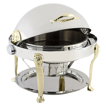 Bon Chef Elite Stainless Steel, 8 qt., Silver - Brass Accent
