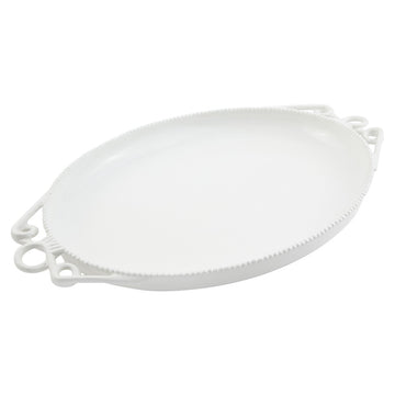 Bon Chef 2105PWHT Cast Aluminum Platter, 17" x 22", White - Default Title