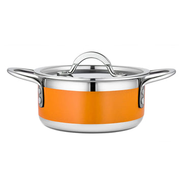 Bon Chef 71303-CF2-R Country French X Stainless Steel Pot, 5.69 qt., Red - Default Title