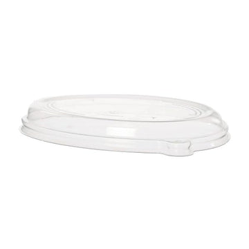Compostable Clear Oval Bowl Lids by Vegware – Oval, PLA, Clear, Pack of 300, Model VW-SCV32LIDLP