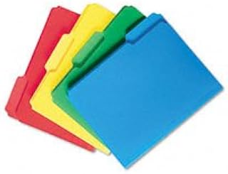 SMEAD Waterproof Poly File Folders, 1/3 Cut, Top Tab, Letter, Assorted, 24/Box (Case of 4)