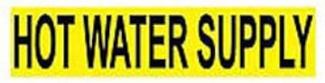 Pipe Marker - Pressure-Sensitive - Hot Water Supply, Pack Of 25, Yellow, For Pipe Over 2-1/4",14"W