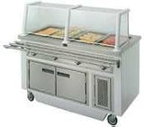 RAN HTD-4B RanServe Electric Hot Foor Table 60"L, (4) 12" x 20" Well Capacity & Heated Cabinet Base