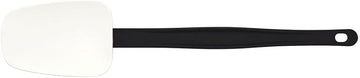 HUBERT Heat Resistant Spoon Spatula White Silicone with Brown Fiberglass Infused Handle - 14 1/2"L x 3"W