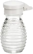 Tablecraft BH2MPW Beehive Salt/Pepper Shaker, 2 oz., 2-1/16" x 3-15/16"H, Dishwasher Safe, Moisture Proof ABS White hinged flip top, Glass, Clear, 24 Each per case